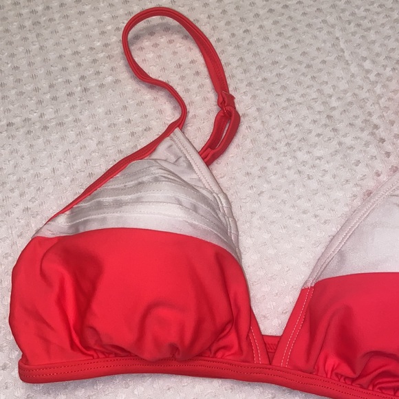 NEW! ADIDAS Cross Back Bikini Top Size 10 Hot Coral White Athletic - Picture 5 of 13